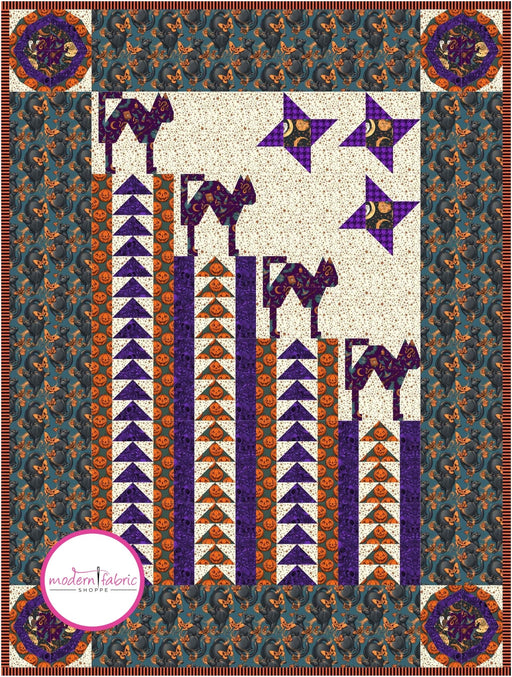 PRE-ORDER Stray Cats Quilt Kit featuring Mystic Moonlight by Rachel Hauer- May 2024 - Modern Fabric Shoppe