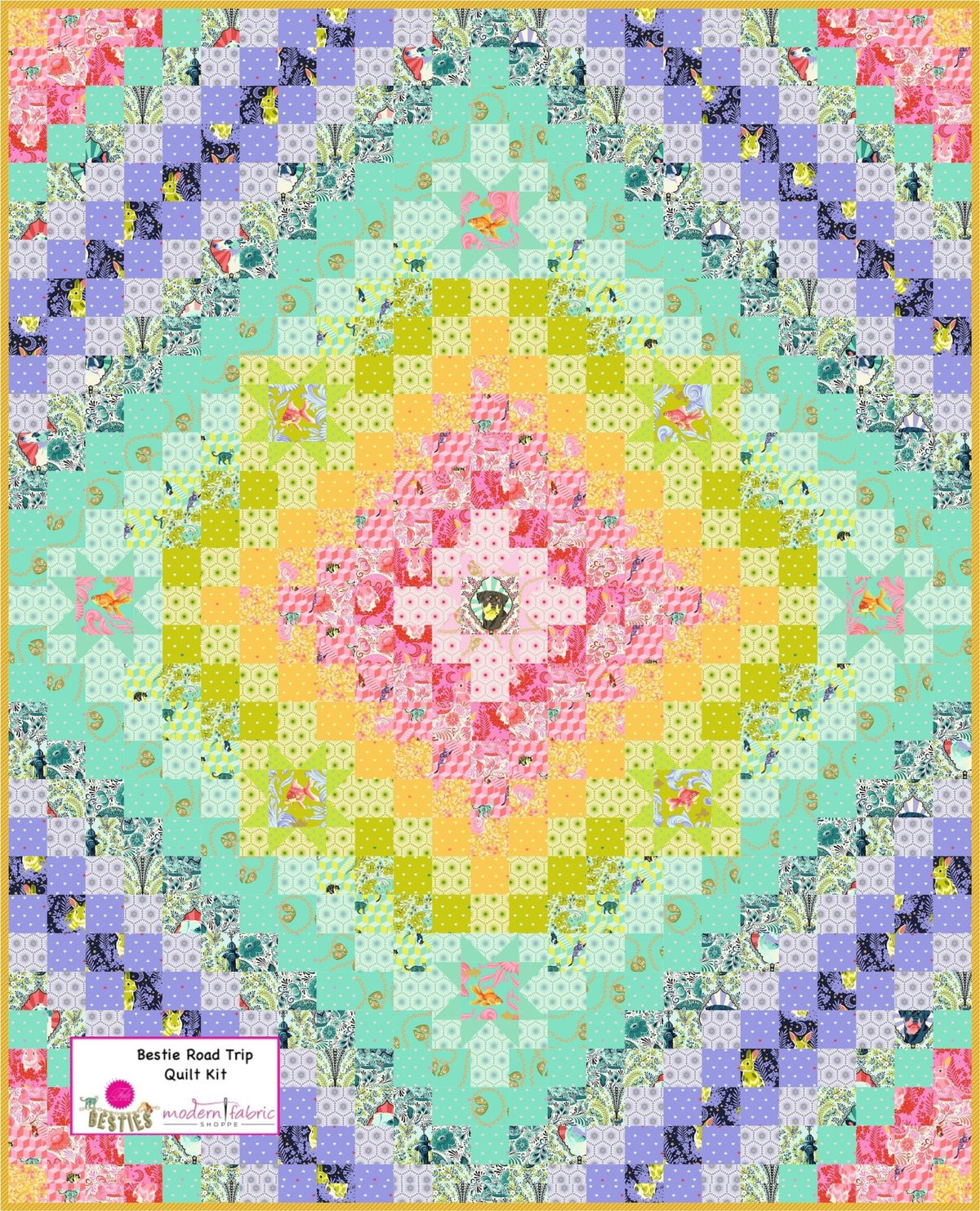 PRE-Order Tula Pink- Besties- Happy Habitat Quilt Kit- OCTOBER