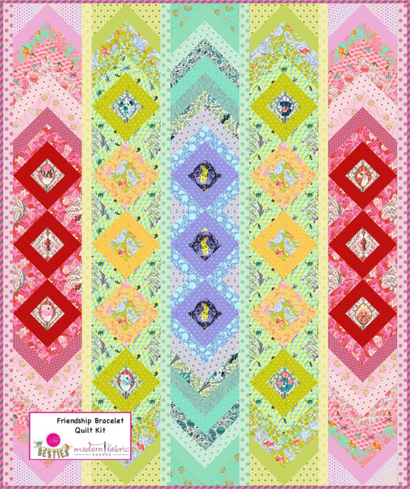 PRE-Order Tula Pink- Besties- Friendship Bracelet Quilt Kit- OCTOBER 2023 Delivery - Modern Fabric Shoppe