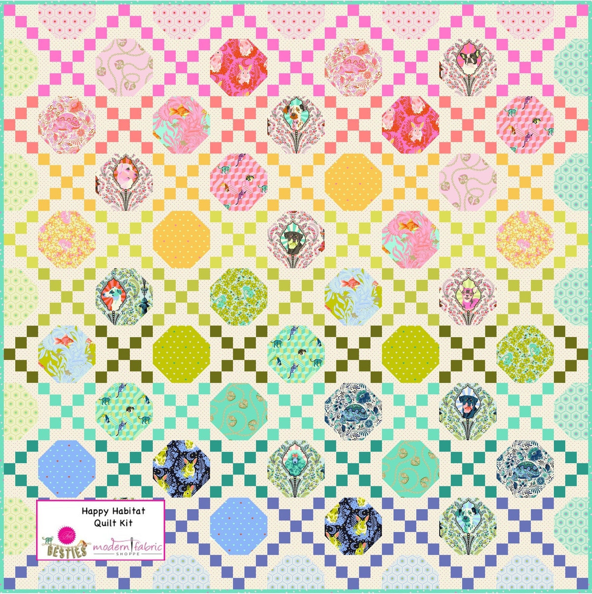 Besties Quilt Fabric by Tula Pink - Chubby Cheeks Hamsters in Clover G –  Cary Quilting Company
