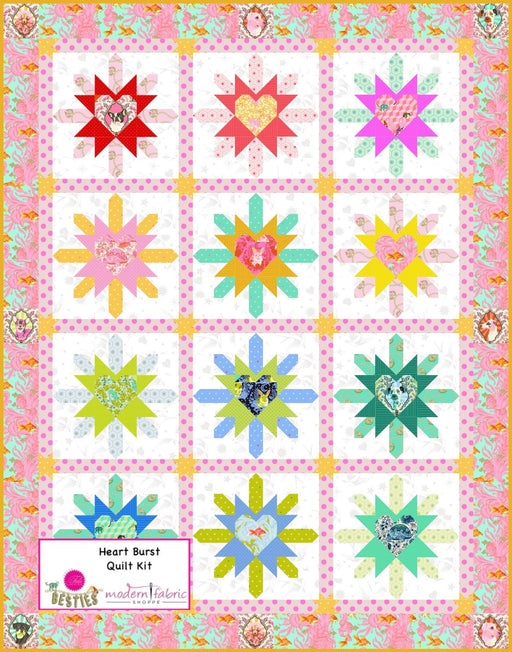 PRE-Order Tula Pink- Besties- Heart Burst Quilt Kit- OCTOBER 2023 Delivery - Modern Fabric Shoppe
