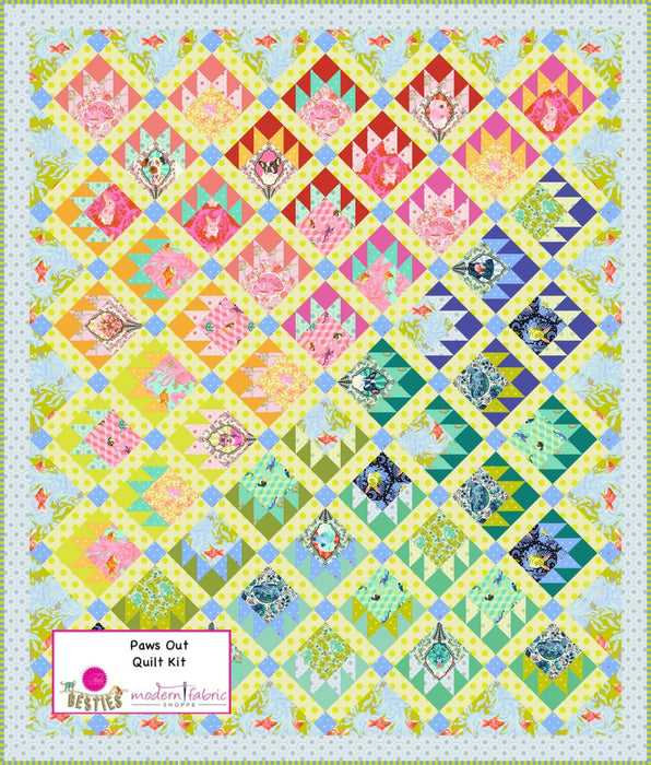 PRE-Order Tula Pink- Besties- Paws Out Quilt Kit- OCTOBER 2023 Delivery - Modern Fabric Shoppe