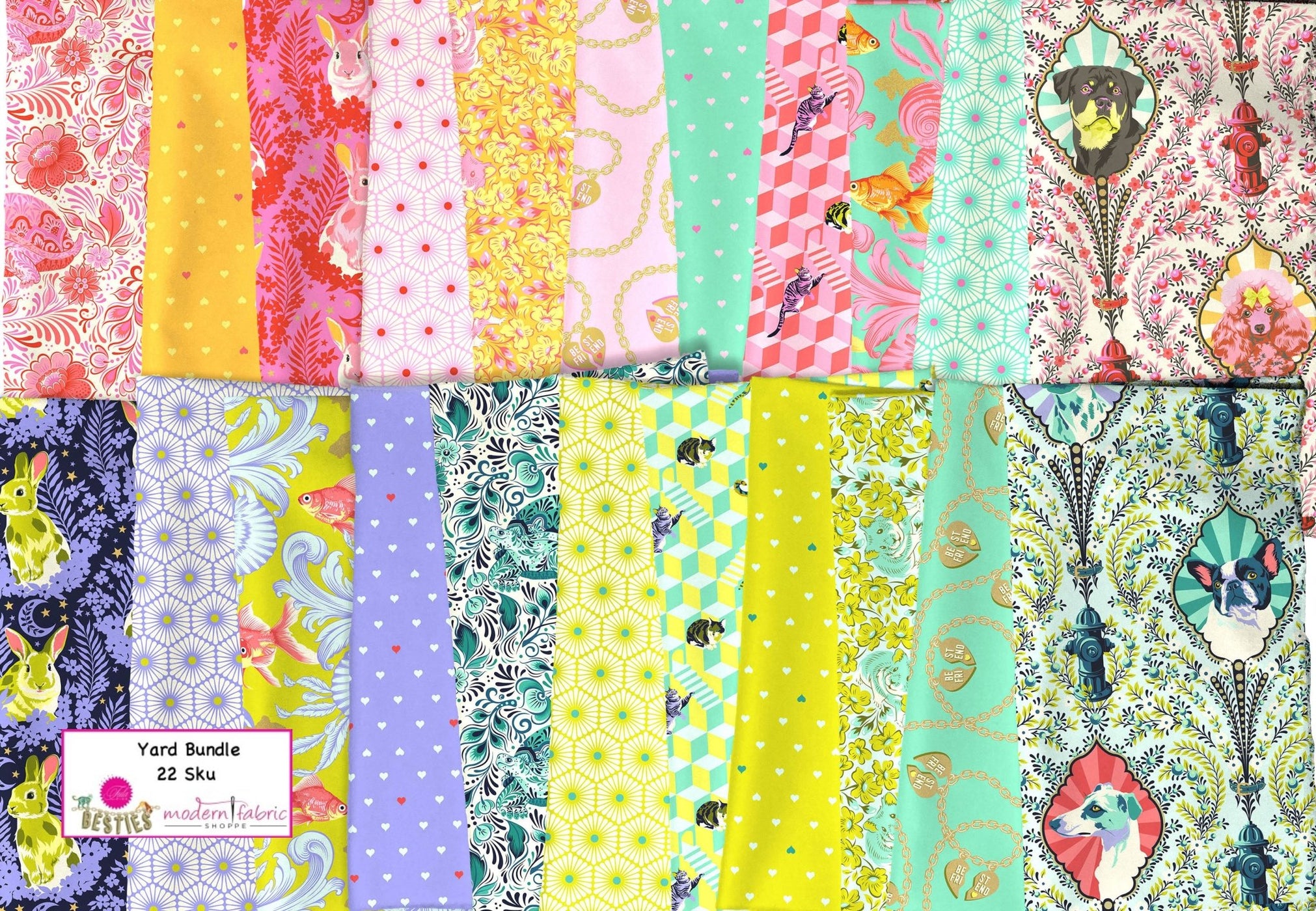 Pre Order Tula Pink Besties Yard Bundle Modern Fabric Shoppe