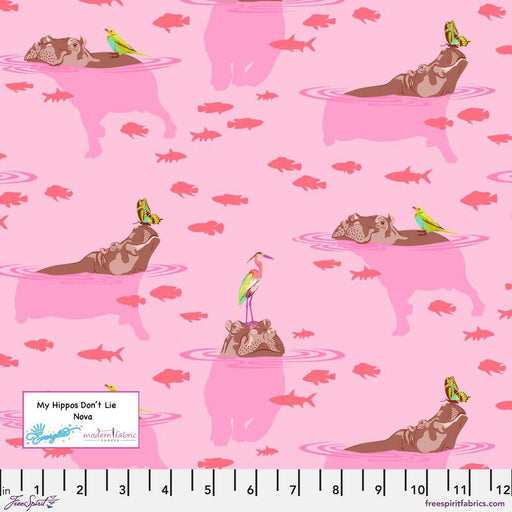 PRE-ORDER Tula Pink Everglow- My Hippos Don't Lie PWTP204.NOVA- Half Yard - Modern Fabric Shoppe