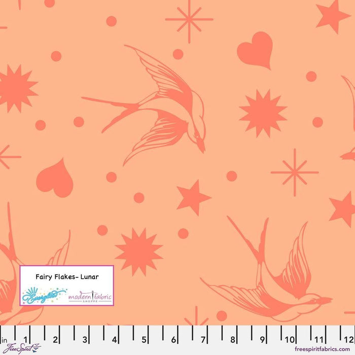 PRE-ORDER Tula Pink Neon True Colors- Fairy Flakes PWTP157.LUNAR- Half Yard - Modern Fabric Shoppe