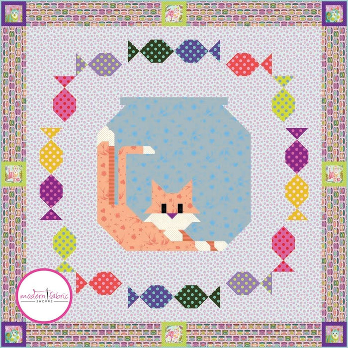 PRE-Order Tula Pink- Tabby Road- Gone Fishing Quilt Kit- July 2024 Delivery - Modern Fabric Shoppe