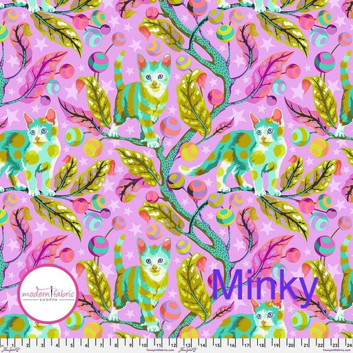 PRE-Order Tula Pink Tabby Road- MINKY Club Kitty MKTP004.ELECTROBERRY- Half Yard - Modern Fabric Shoppe