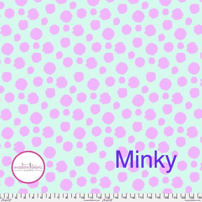 PRE-Order Tula Pink Tabby Road- MINKY Fur Ball MKTP001.TECHNOMINT- Half Yard - Modern Fabric Shoppe