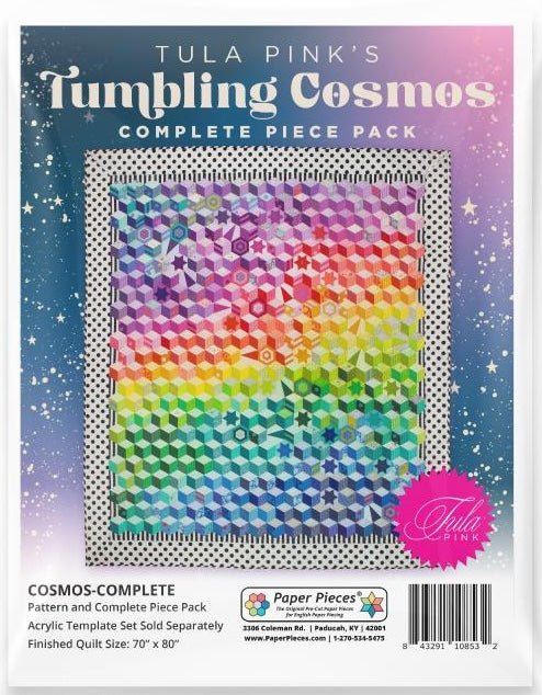 PRE-Order Tumbling Cosmos by Tula Pink- Pattern and Complete Paper Piece Pack- December 2023 - Modern Fabric Shoppe