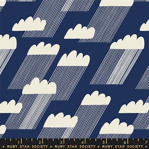 PRE-ORDER Water- Collaboration by Ruby Star Society- Rain Clouds RS 5126 13-Navy- Half Yard- January 2024 - Modern Fabric Shoppe