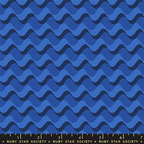 PRE-ORDER Water- Collaboration by Ruby Star Society- Ripple RS 5128 13-Blue Ribbon- Half Yard- January 2024 - Modern Fabric Shoppe