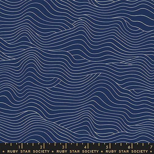 PRE-ORDER Water- Collaboration by Ruby Star Society- Wavelength RS 5129 17-Navy- Half Yard- January 2024 - Modern Fabric Shoppe