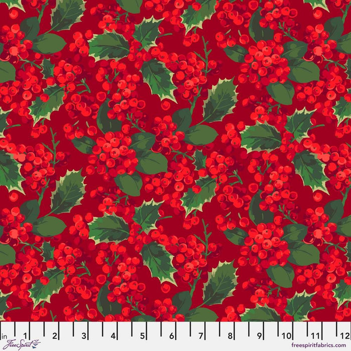 PRE-ORDER Winterberry by Martha Negley- Holly Berry PWMN035.CRIMSON- June 2024 - Modern Fabric Shoppe