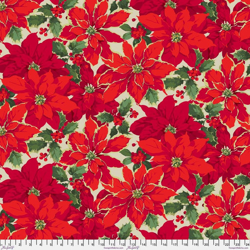 PRE-ORDER Winterberry by Martha Negley- Poinsettia PWMN041.NATURAL- June 2024 - Modern Fabric Shoppe
