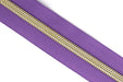 Purple- #5 Gold Nylon Coil Zipper Tape - Modern Fabric Shoppe