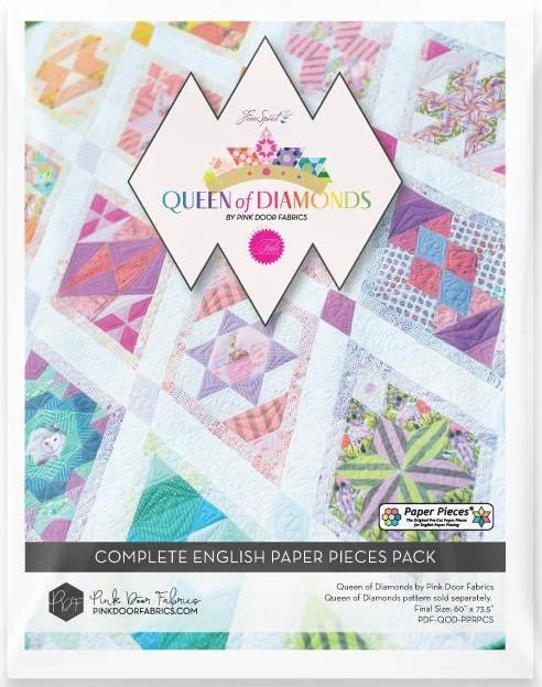 Queen of Diamonds by Pink Door- Paper Piece Pack ONLY - Modern Fabric Shoppe