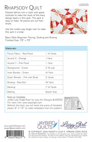 Rhapsody Quilt Pattern By Lazy Girl Designs & Jaybirds Quilts - Modern Fabric Shoppe
