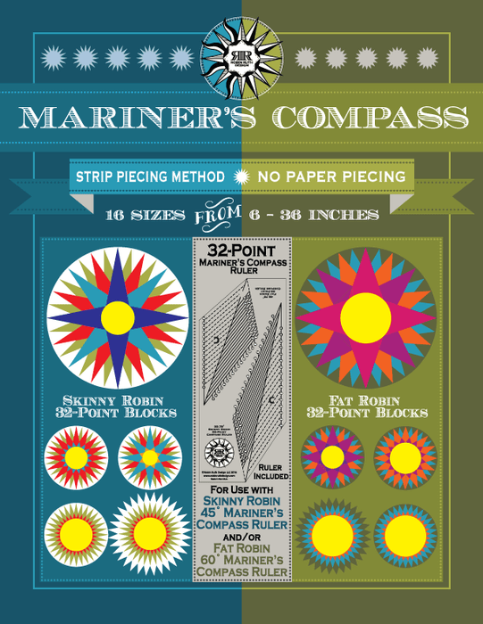 Robin Ruth 32-Point Compass Ruler and Book Set - Modern Fabric Shoppe