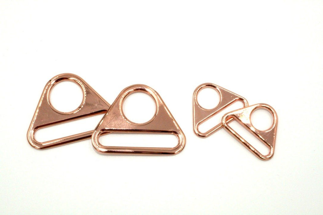 Rose Gold 1 inch (25mm) Triangle Ring- Set of 2 - Modern Fabric Shoppe