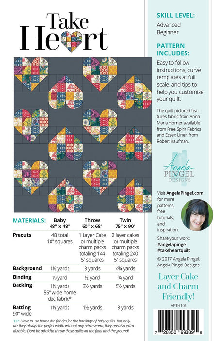 Take Heart Quilt Pattern By Angelia Pingel - Modern Fabric Shoppe