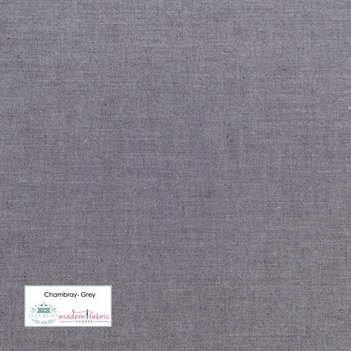 Tilda Chambray Basics- TIL160006-Grey- Half Yard - Modern Fabric Shoppe