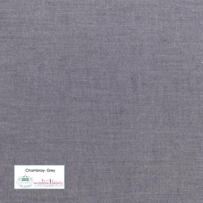 Tilda Chambray Basics- TIL160006-Grey- Half Yard - Modern Fabric Shoppe