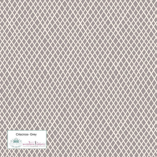 Tilda-Classics- Crisscross TIL130042-Grey- Half Yard - Modern Fabric Shoppe