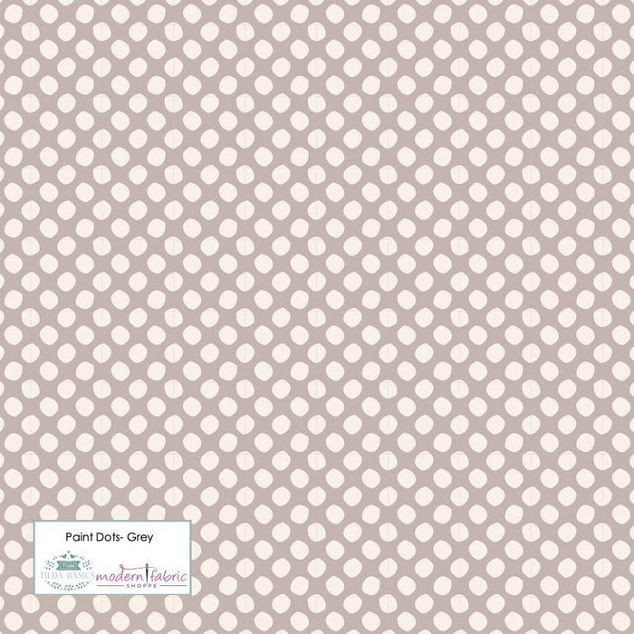 Tilda-Classics- Paint Dots TIL130036-Grey- Half Yard - Modern Fabric Shoppe