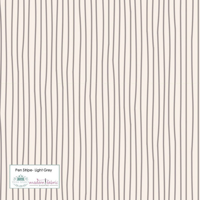 Tilda-Classics- Pen Stripe TIL130033-Grey- Half Yard - Modern Fabric Shoppe