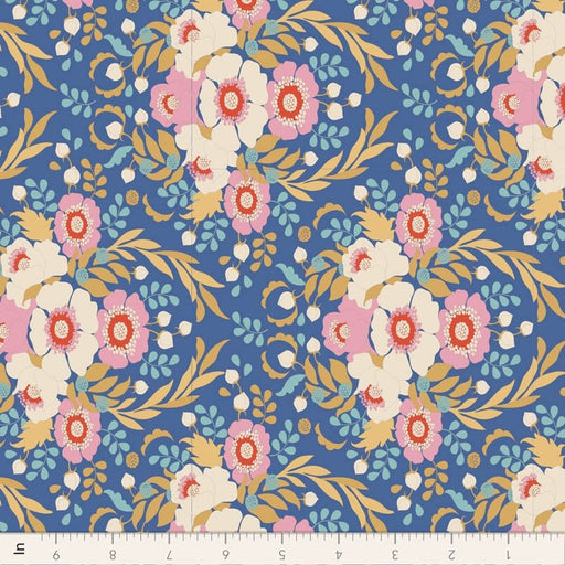 Tilda Jubilee- Anemone TIL100551-Blue- Half Yard- February 2024 - Modern Fabric Shoppe