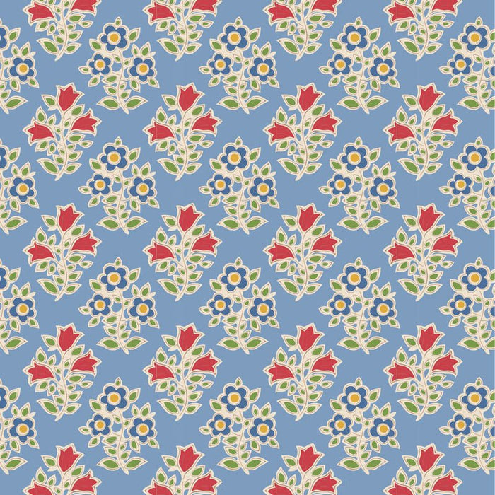 Tilda Jubilee Blenders- Farm Flowers TIL110100-Light Blue- Half Yard- February 2024 - Modern Fabric Shoppe