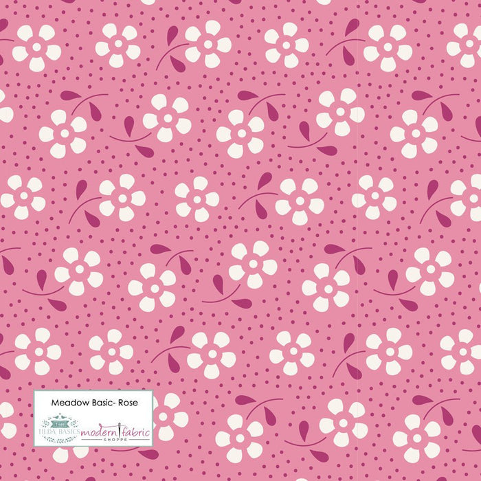 Tilda Meadow Basic- TIL130081-Rose- Half Yard - Modern Fabric Shoppe