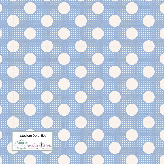Tilda Medium Dots- TIL130002-Blue- Half Yard - Modern Fabric Shoppe