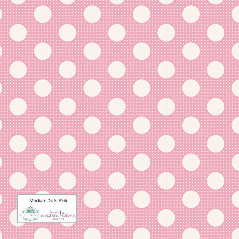 Tilda Medium Dots- TIL130003-Pink- Half Yard - Modern Fabric Shoppe