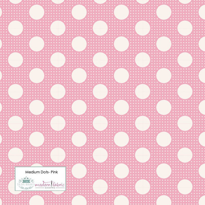 Tilda Medium Dots- TIL130003-Pink- Half Yard - Modern Fabric Shoppe