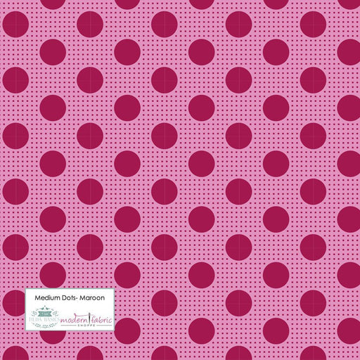 Tilda Medium Dots- TIL130010-Maroon- Half Yard - Modern Fabric Shoppe