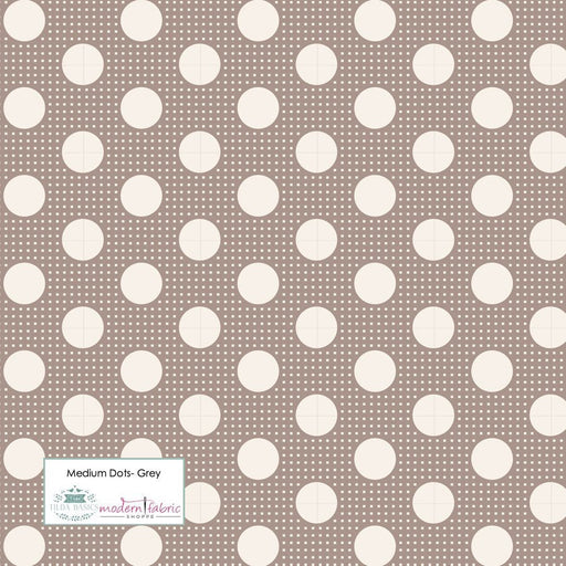 Tilda Medium Dots- TIL130012-Medium Grey- Half Yard - Modern Fabric Shoppe