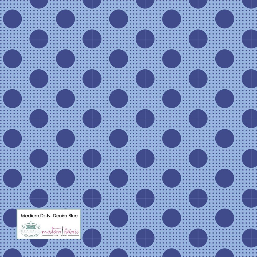 Polka fashion dot denim fabric