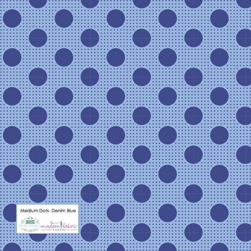 Tilda Medium Dots- TIL130013-Denim Blue- Half Yard - Modern Fabric Shoppe