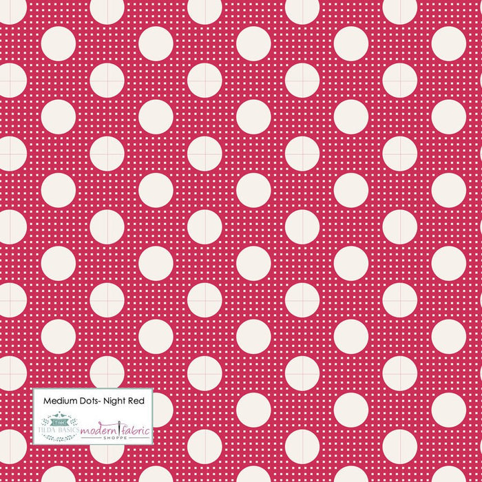 Tilda Medium Dots- TIL130027-Red- Half Yard - Modern Fabric Shoppe