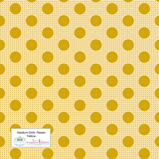 Tilda Medium Dots- TIL130029-Flaxen Yellow- Half Yard - Modern Fabric Shoppe