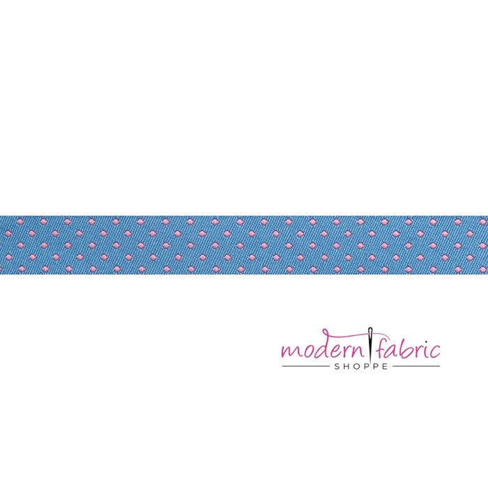 Tula Pink-Dots Sky Reversible- Tiny Strips and Dots- 5/8"- By the Yard