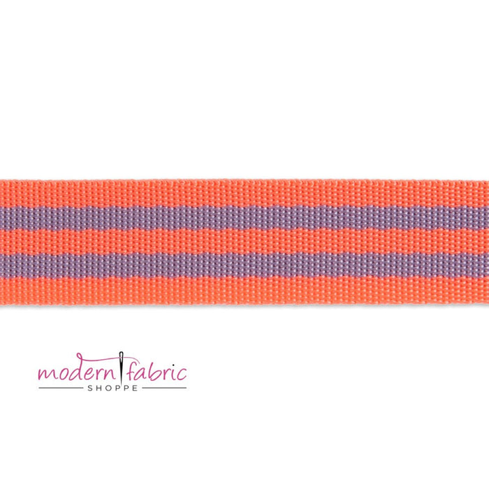 Tula Pink Webbing 1" (25mm) wide, Lavender and Pink