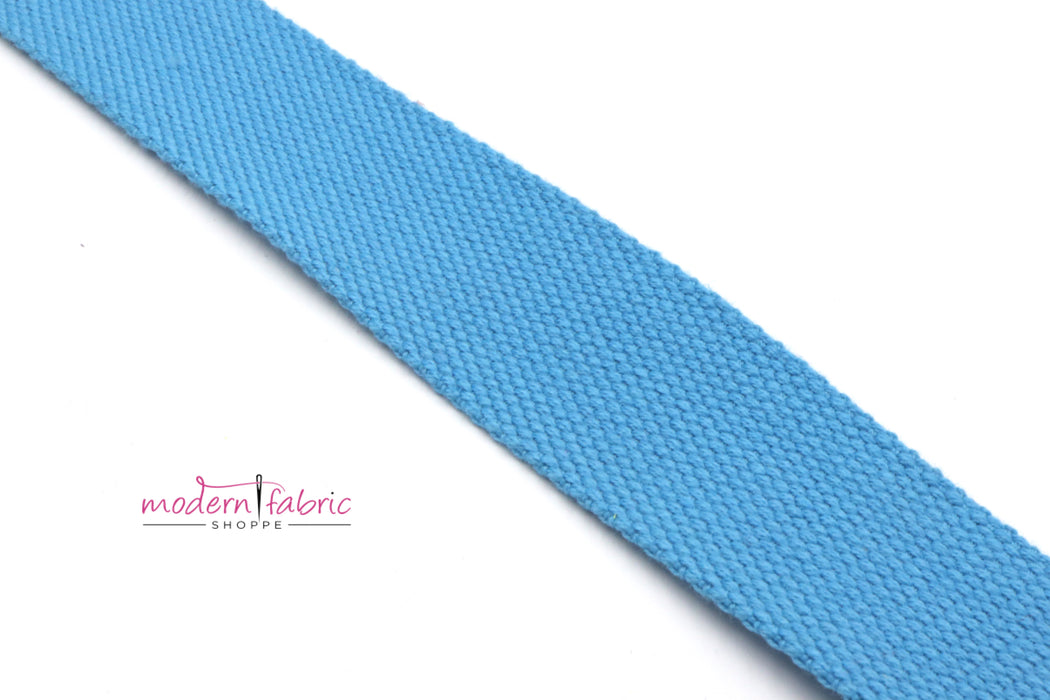 Turquoise Cotton 1 1/2 inch (38mm) width Webbing- by the yard
