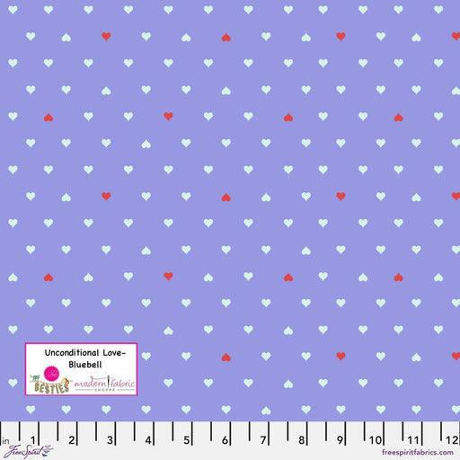 Tula Pink Besties- Unconditional Love PWTP221.BLUEBELL- Half Yard - Modern Fabric Shoppe