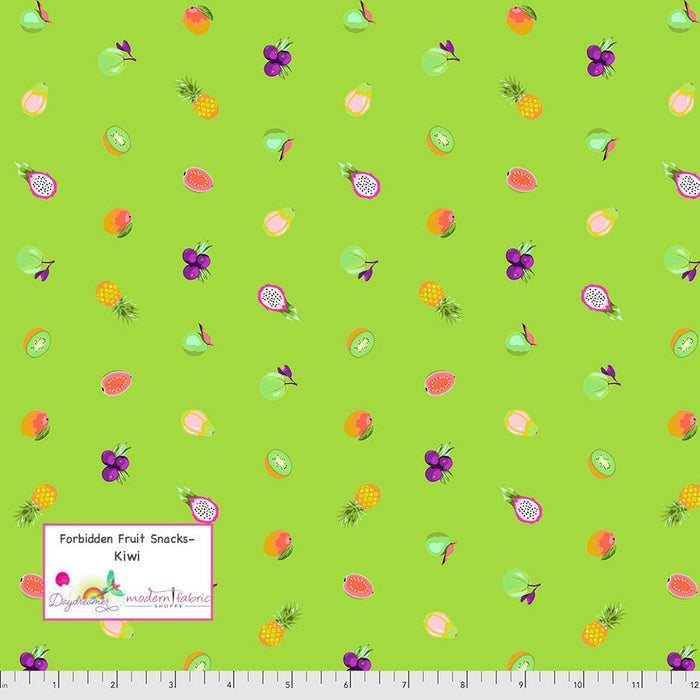 Tula Pink Daydreamer, Forbidden Fruit Snacks- PWTP175.KIWI- Half Yard - Modern Fabric Shoppe