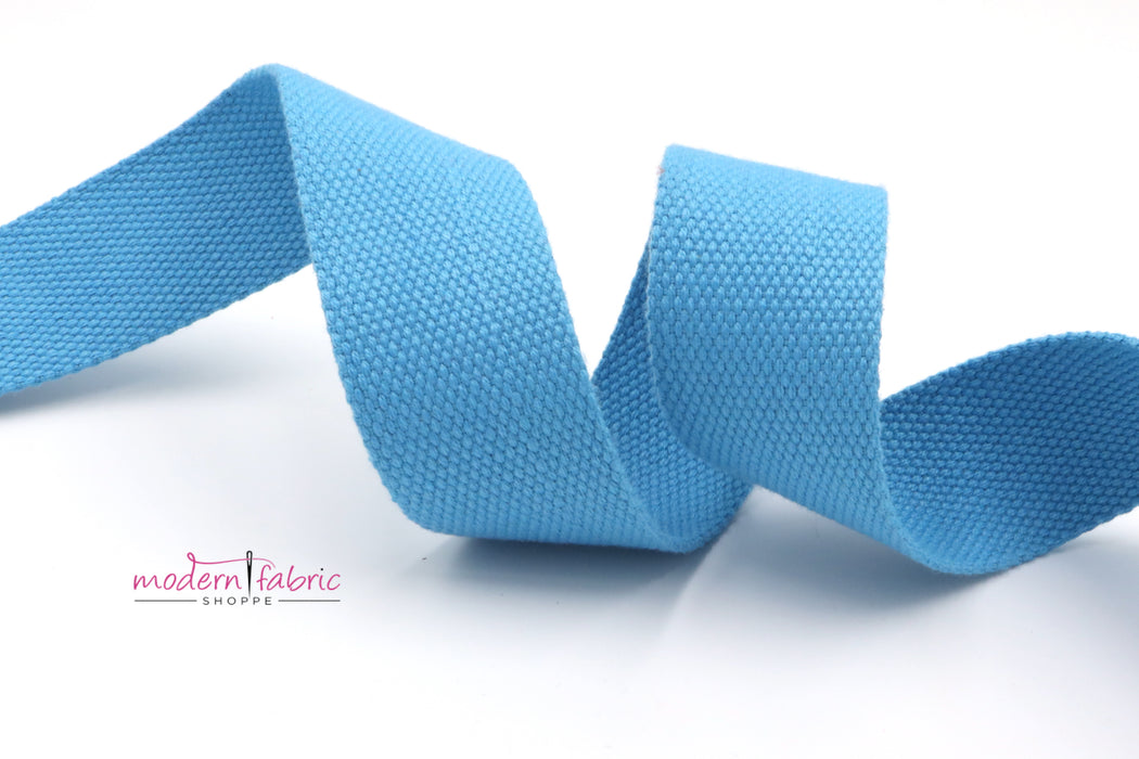Turquoise Cotton 1 1/2 inch (38mm) width Webbing- by the yard