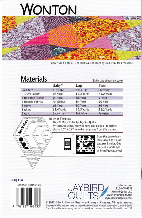 Wonton Quilt Pattern By Jaybirds Quilts - Modern Fabric Shoppe