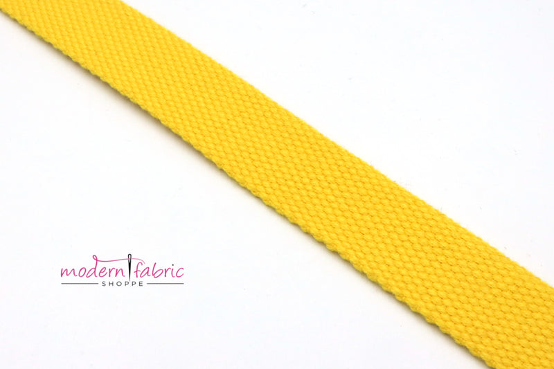 Yellow Cotton 1 inch (25mm) width Webbing- by the yard
