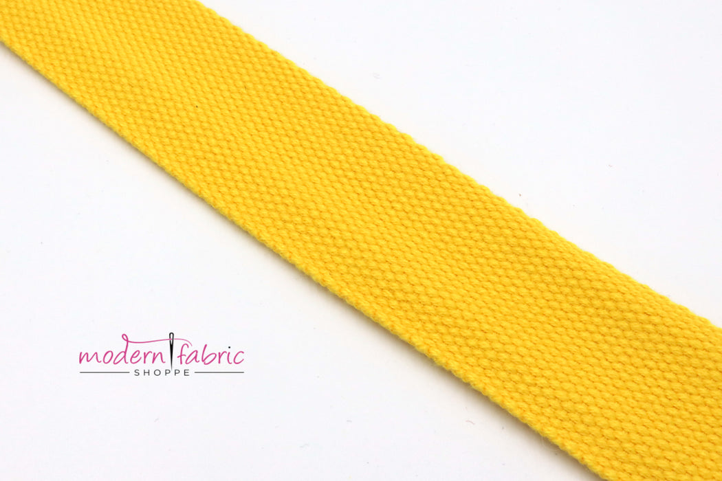 Yellow Cotton 1 1/2 inch (38mm) width Webbing- by the yard